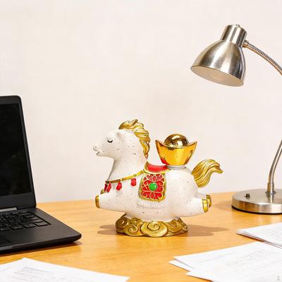 Horse Figurine Desktop Ornament Feng Shui Decor Crafts Mini Resin Statue for