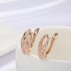 Ins Cold Style Rose Gold Heart-Shaped Hollow Earrings for Women