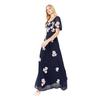 Maya Deluxe Womens/Ladies Floral Embroidery Puff Sleeve Maxi Dress