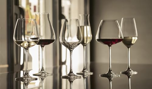 Toyo Sasaki Glass DESIRE Burgundy Elegant Wine Glasses, 590ml, Set of 6, Dishwasher Safe, Shatter-Resistant, Thin, for Red Wine, RN-13285CS