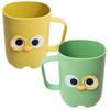 Cartoon Toothbrush Holder Cups, 2pcs Plastic Bathroom Accessories with Smooth Surface, Cute Travel Tumblers for Easy Grip, Yellow and Green