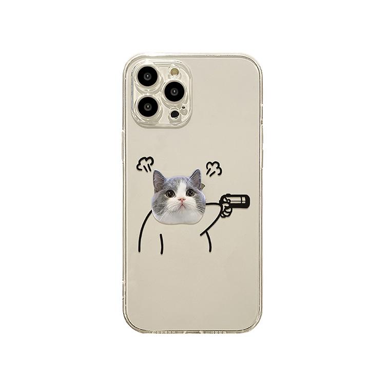 Cute Funny Cat Dog Clear Couple Phone Case For IPhone 17e 16e 17 Air 16 15 13 12 11 14 Pro Max Plus Protective Cover Soft Funda