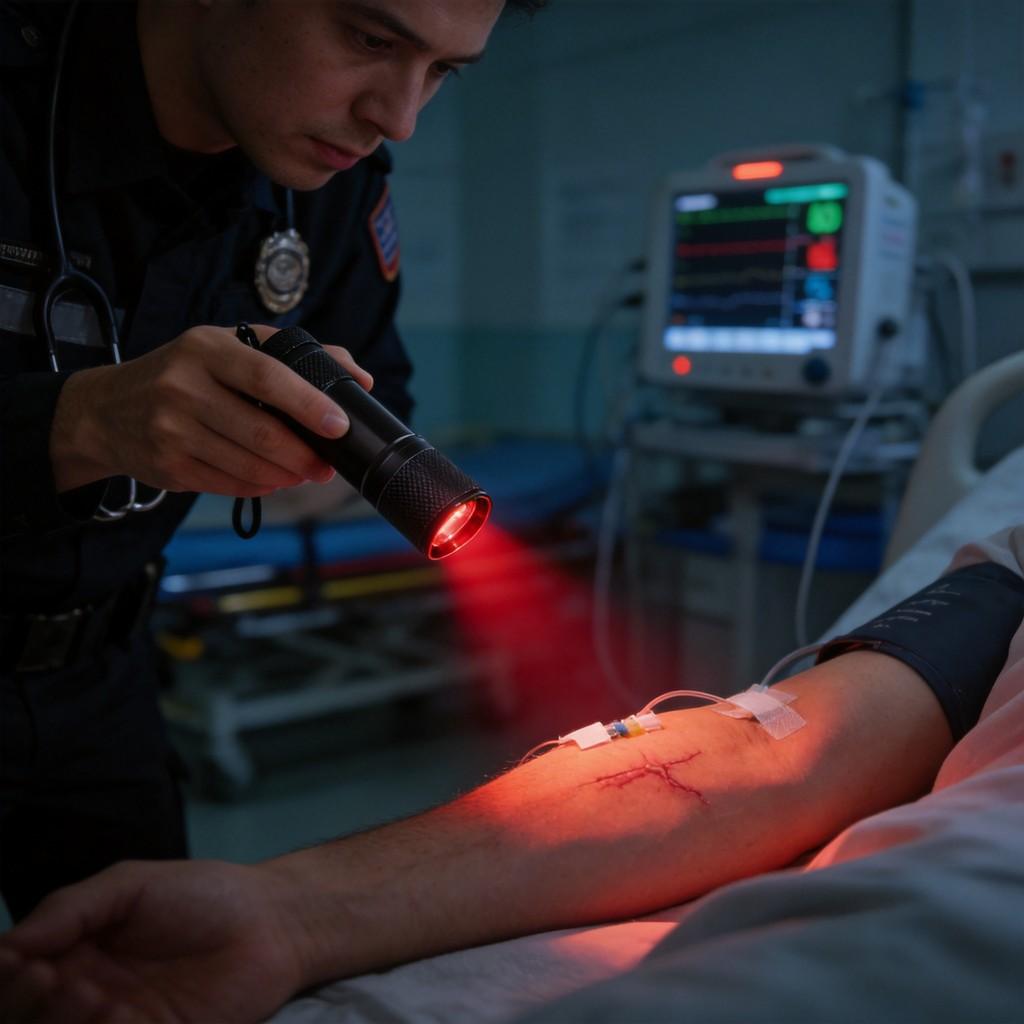 Linterna Portátil de Luz Roja Infrarroja con LED para Imagenología Vascular y Uso Médico