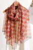 Orange Scarf with a Geometric Pattern - A Modern Styling Accent