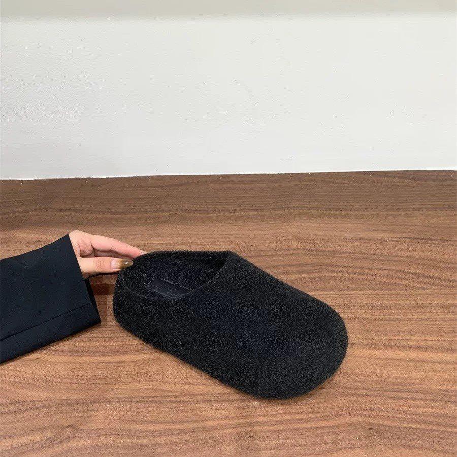 Autumn and winter 2025 retro bag head half slippers women's platform Internet celebrities new hair slippers women wear Birkenmuller shoes