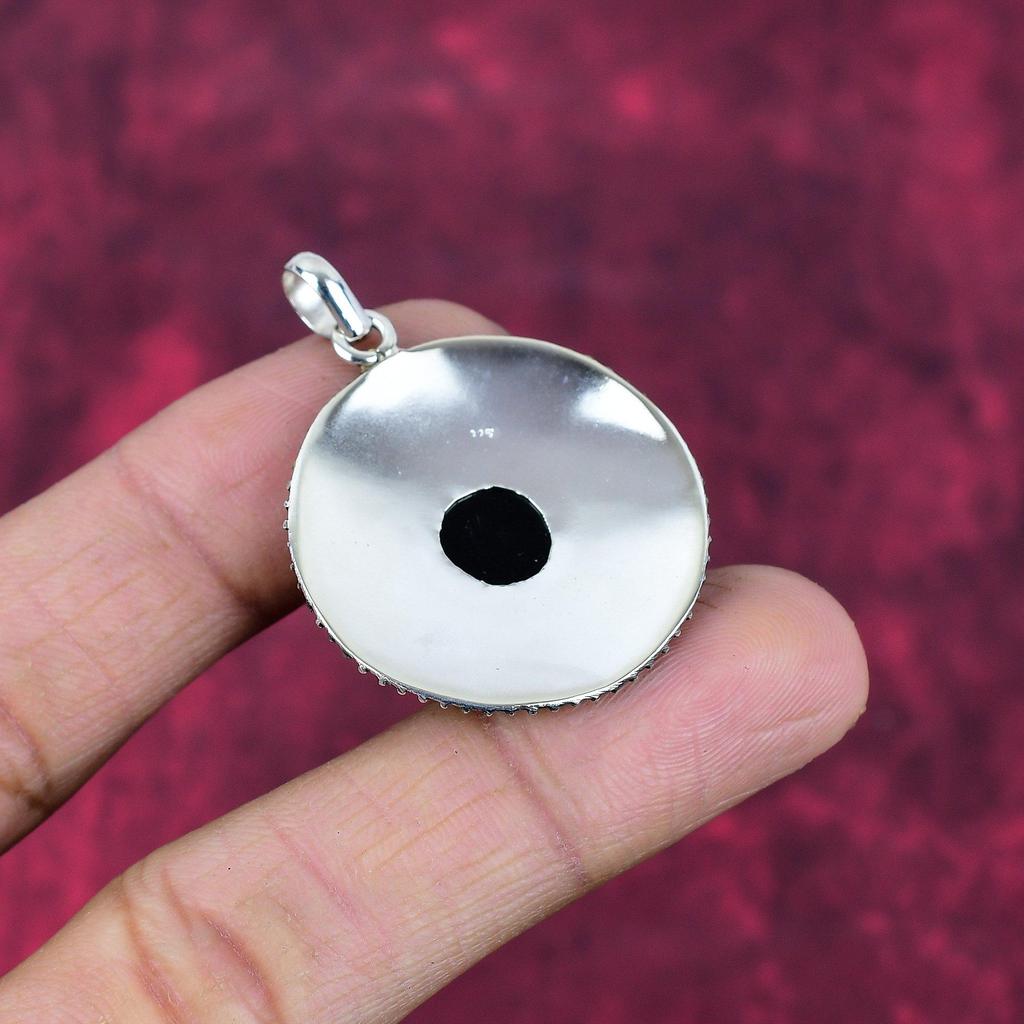 Schwarzer Onyx Schmuck, 925 Sterling Silber Anhänger, handgefertigter Edelsteinschmuck, Geschenke für die Frau, brandneuer Anhänger