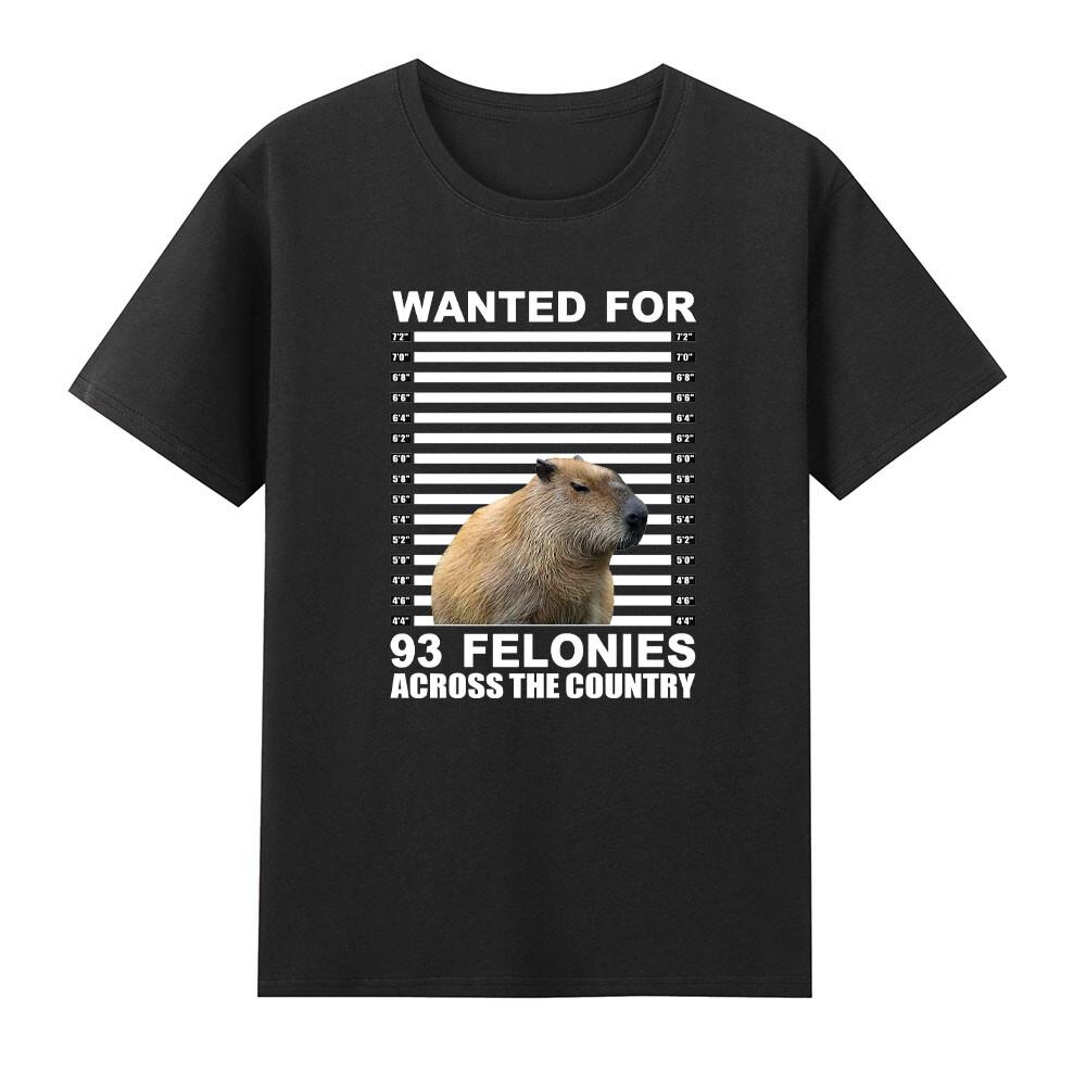 Capybara Mugshot Wanted For 93 Felonies Across The Country Tshirt S