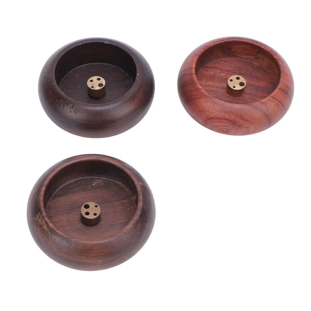3pcs Incense Holder Walnut Rosewood Ebony Solid Wood Vintage Incense Stick Burner for Home Decor