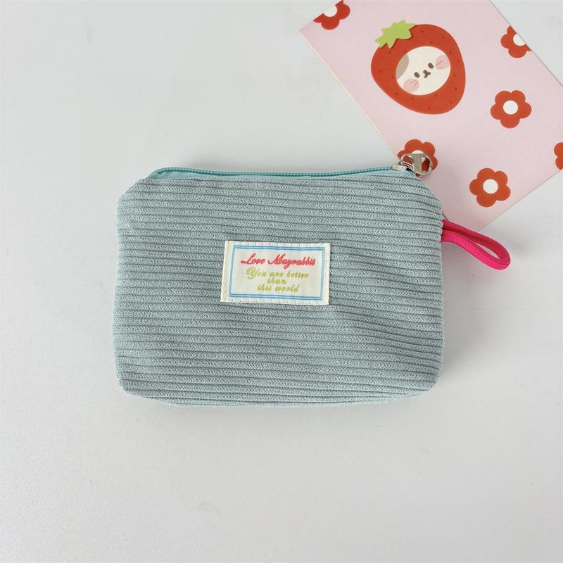 2026 New Corduroy Zero Wallet Solid Color Portable Pocket Wallet Zipper Coin Purse Card Bag Key Earphones Lipstick Case