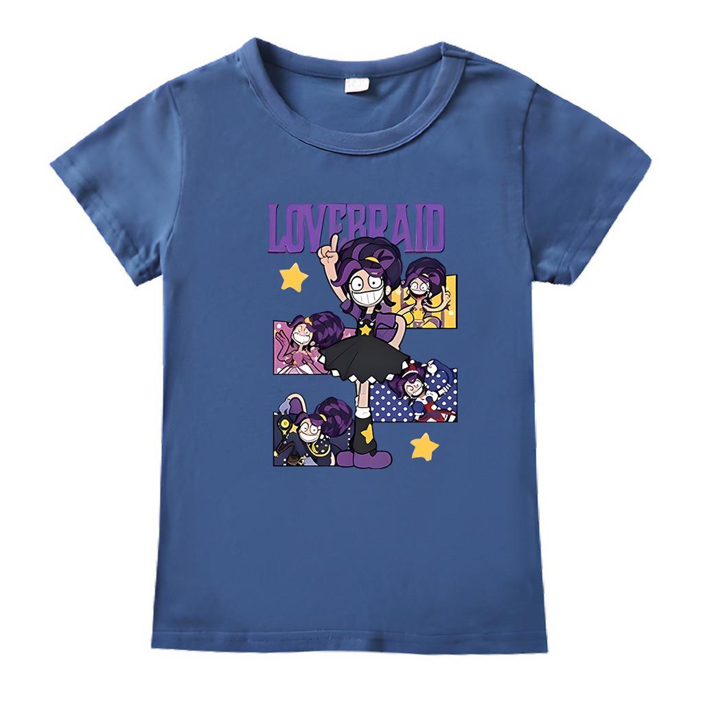 4143 Kids Girls Lily Lovebraids Print Short Sleeves Cotton T-Shirt