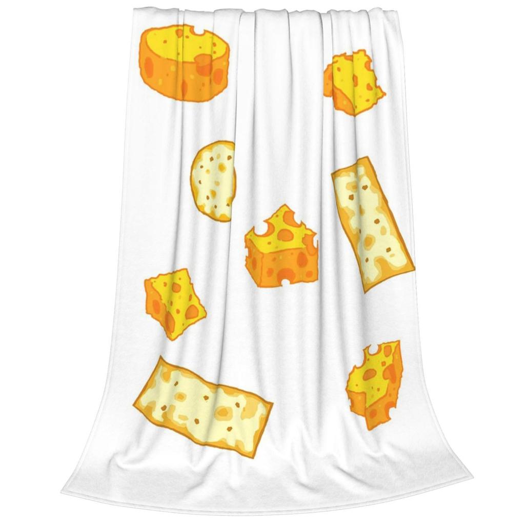 3D Cheese Pattern Variety Design Blankets Soft Warm Flannel Throw Blanket Cover for Bed Living Room Picnic Travel Home Couch