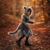 Wolf Costume with Hood Halloween Dress Gray for Cosplay