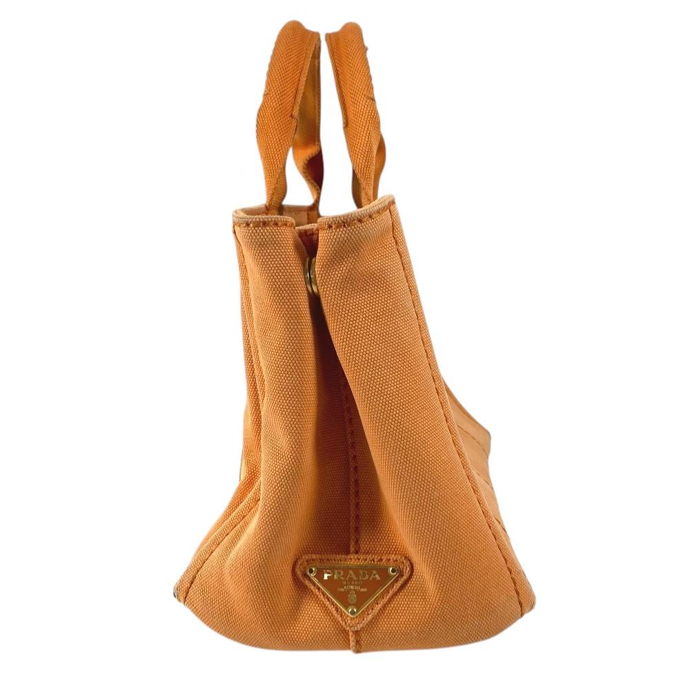 PRADA Canapa logo Handbag, Satchel bag, Tote bag Hand Bag Canvas Orange