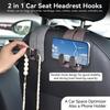 1 Pack Durable PU Leather Car Seat Back Hook - 360° Rotating Headrest Storage Bags and Accessories, Compatible with Most Vehicles