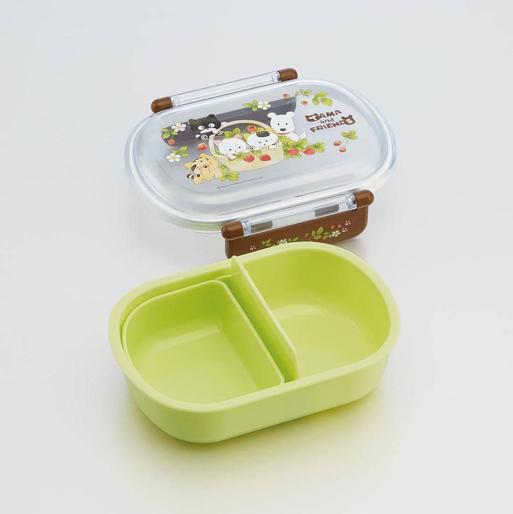 Skater Children's Lunch Box, 360ml Capacity, with a Fluffy Lid, Made in Japan, Single Tier, Dishwasher and Microwave Safe, Tama & Friends Design, for