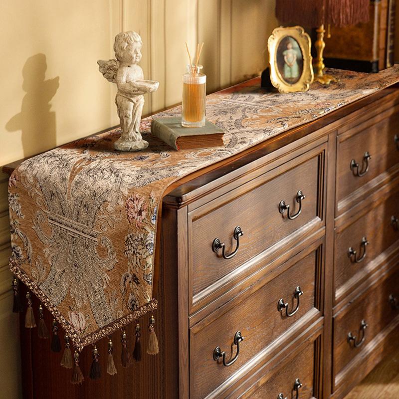 New Vintage Luxury Table Flag Hot Selling Rural Style Living Room Tablecloth European High-end Dustproof Coffee Table Towel TV Cabinet Cover