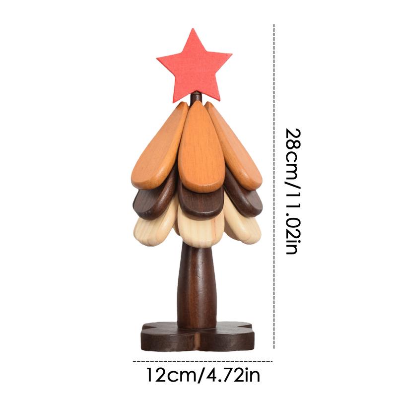 Christmas Tree-shaped Coasters Kitchen Wooden Anti-scalding Mat Set Natural Stackable Wooden Tree-shaped Coasters