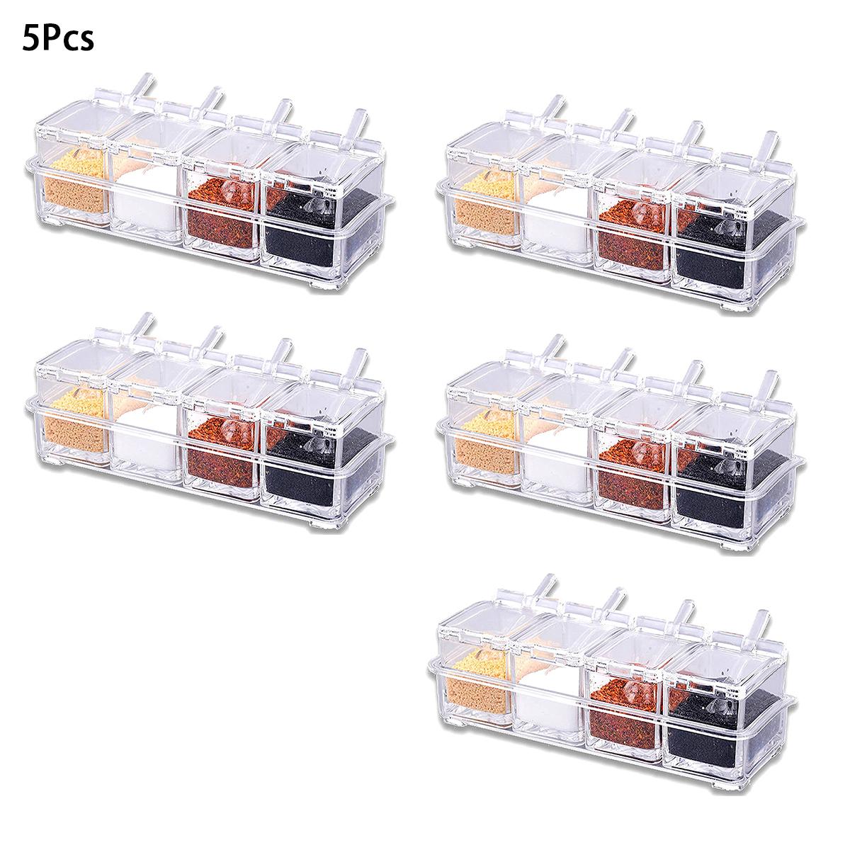 

Прозрачные банки для приправ, кухонный органайзер, коробки для хранения, контейнеры для приправ с крышками, бутылка для специй, сахара, соли, кухонные аксессуары