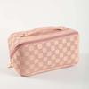 New Plaid Cosmetic Pu Bag Pillow Makeup Pouch Womens Largecapacity Luxury Wash Bag Multifunctional Travel Toiletry Kit Handbag