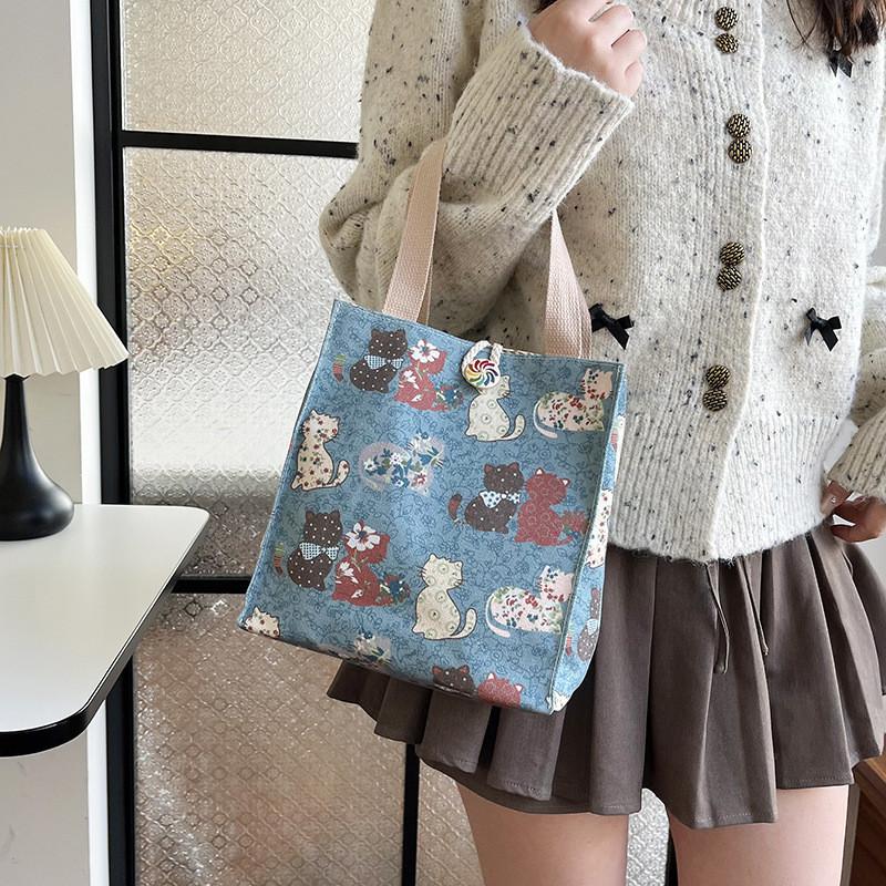 Large Capacity 2024 Stylish Casual Tote Bag For Work With Fun Cartoon Design And Comfortable Fabric