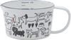 Tamahashi Measuring Cup Enamel 450ml Made In Japan Prune White Monotone Dog MC-605