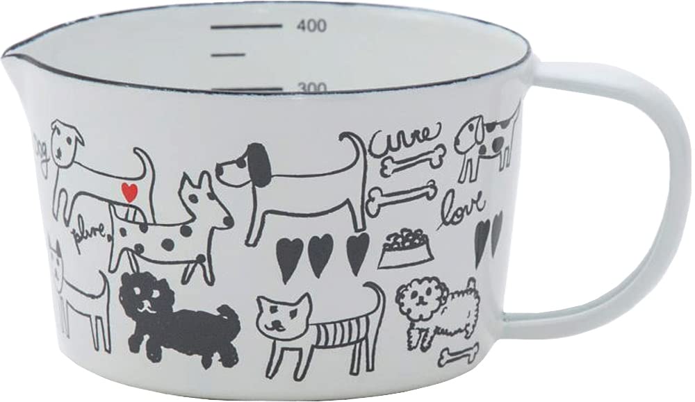 

Мерный стакан Tamahashi Эмаль 450 мл Сделано в Японии Слива Белый Монохромный Собака MC-605