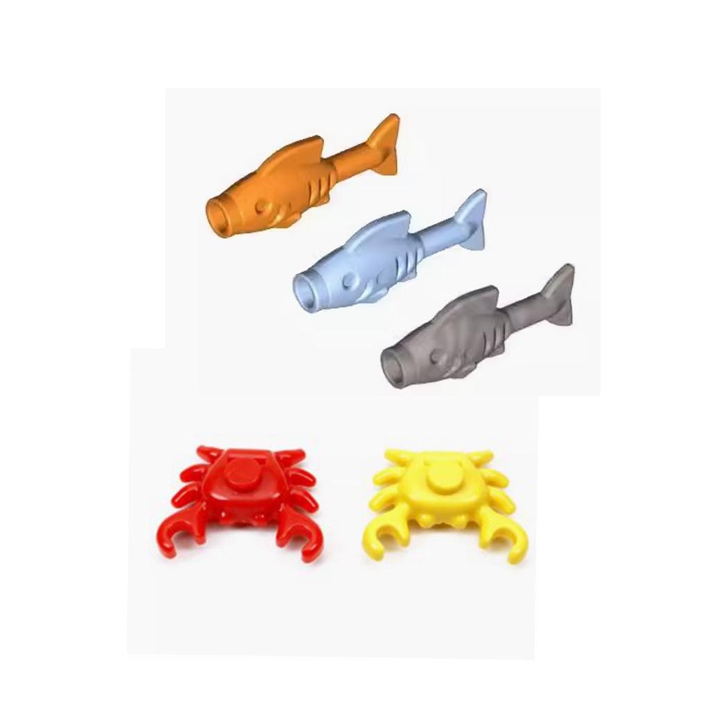 Non-Toxic Moc Animals Sea Zoo Fish Seagull Seal Scorpion Lobster Crab Coral Shell Toys For Children Educational Animals Building Blocks