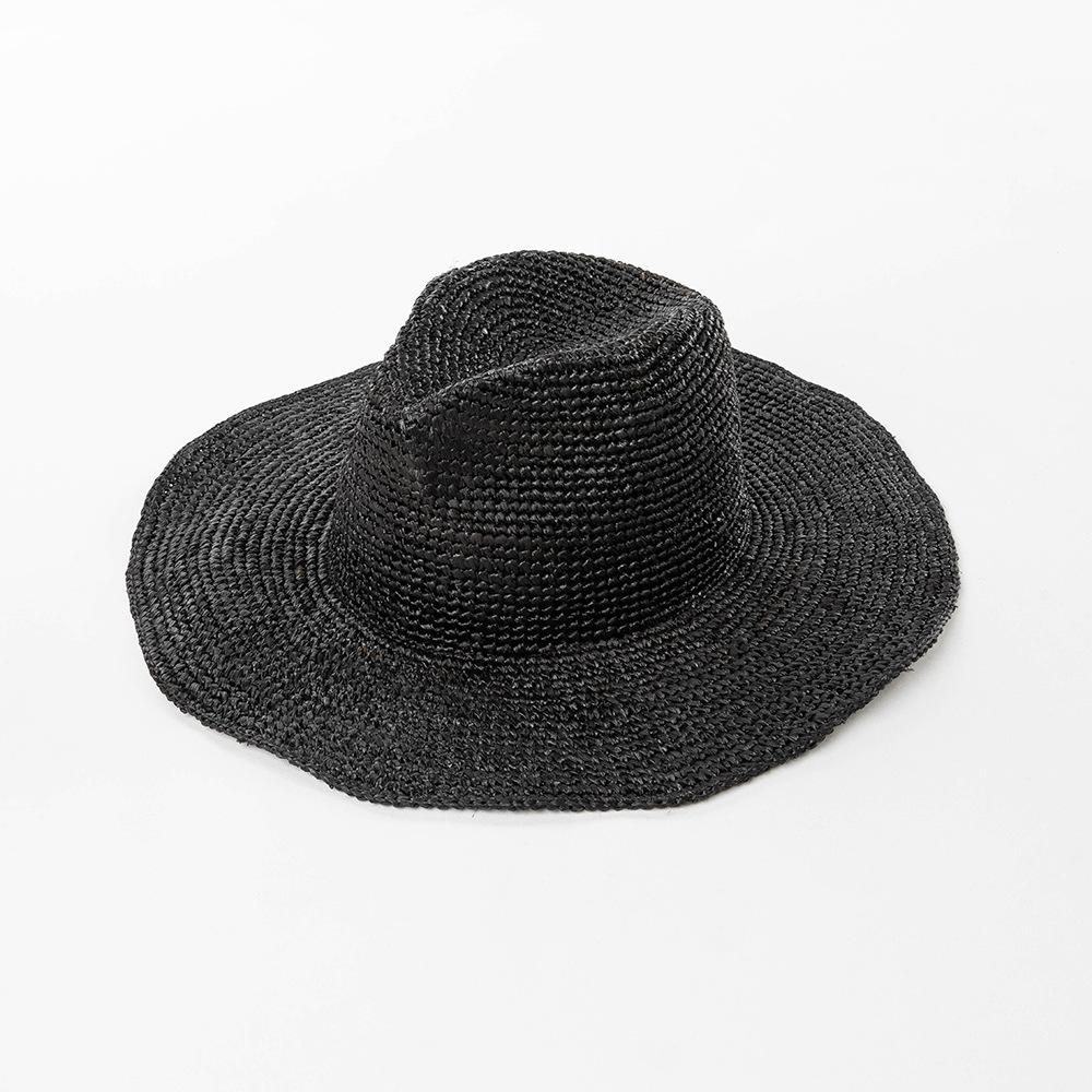 Summer New Knitted Lafite Straw Hat Ladies Jazz Straw Hat Summer Sunscreen Shade Straw Hat, Crochet Beach Hat