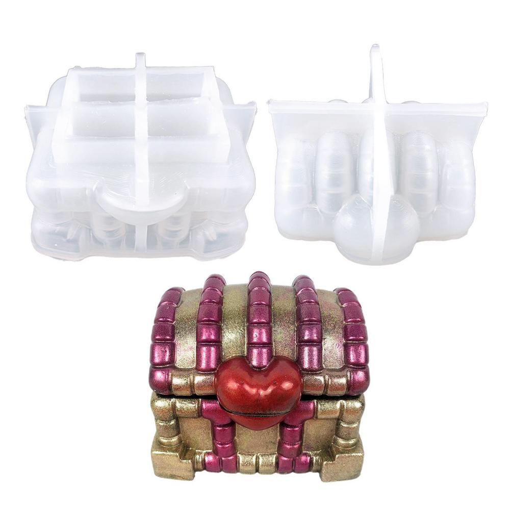 Resin Box Mold Non Stick Silicone Box Molds With Lid Resin Box Mold Supplies Easy Demoulding For Household Storage Box Art