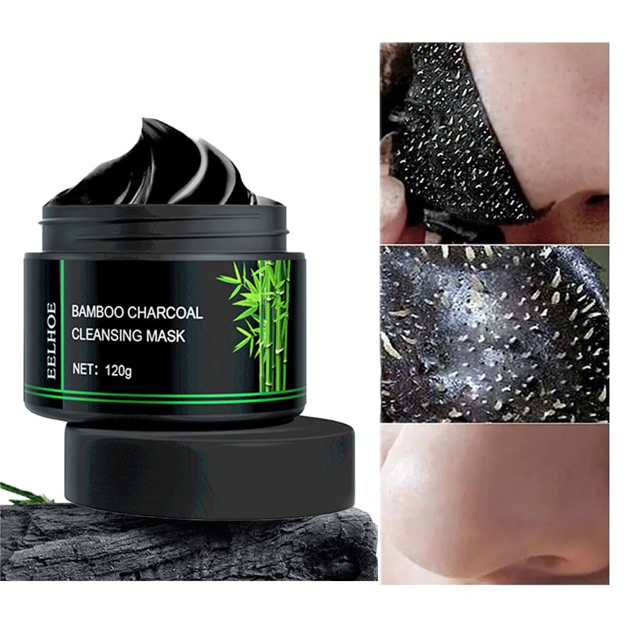 1Pc Bamboo Charcoal Blackhead Remover Peel-Off Mask - Pore Cleansing Mud Mask, Removes Blackheads An