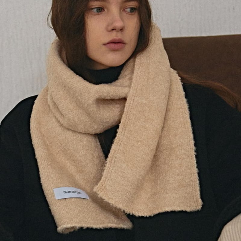 YAN13 FLUFFY DEEP MUFFLER_LIGHT CORAL