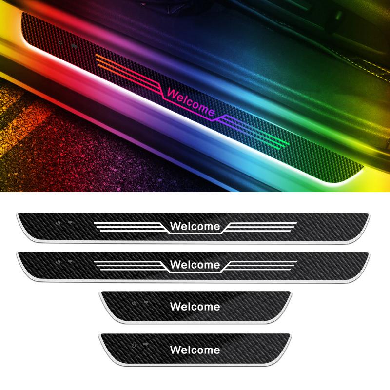 

4PCS Car Door Pedal Welcome Light Illuminated Sill Light USB RGB Welcome Projector Lamp Infrared sensing Threshold Light