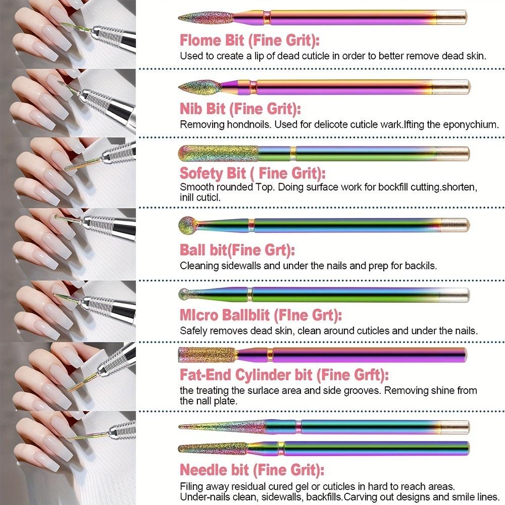 13Pcs Nail Drill Bits Set Ceramic Colorful Grinding Heads Professional Manicure Machine Accessories