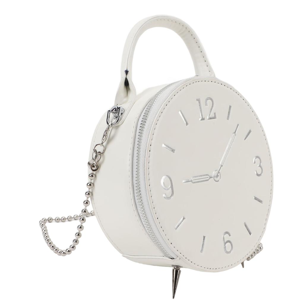 Schultertasche für Damen PU-Leder Wasserdicht Moderne Uhr Handtasche Kleine Handy-Geldbörse mit 2-Wege-Riemen für den täglichen Gebrauch