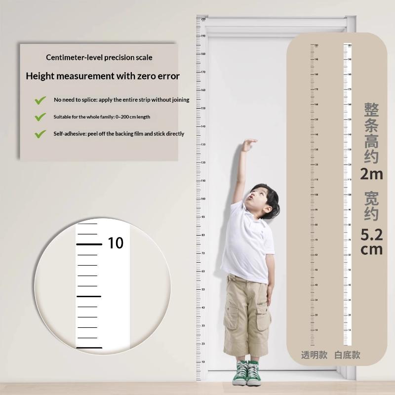 2Meter Transparent Height Sticker Household Waterproof Measuring Ruler Self-Adhesive Children'S Height Measurement Stickers 5Pcs