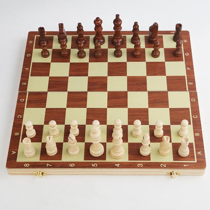 Magnetic Foldable Chess Set High Grade Wooden Chess Game Board Large/Small Size Strategic Thinking Folding Board Game for Party