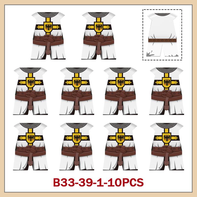 Medieval Military Castle Knight Armour Shoulder Armor Building Blocks Soldier Figure Parts Printed Army Warrior Bricks Toy Gifts