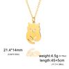 Teamer Cat Kitten Pendant Necklace Stainless Steel Pet Animal Necklace Cute Funny Cat Daily Jewelry for Women Girls No Rust