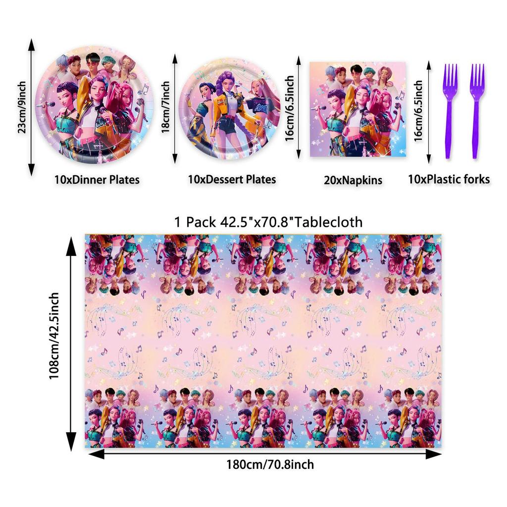 Disposable Tablecloths, Paper Plates, Paper Cups and Tableware for The Birthday Party of The Witch Hunter Team