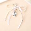 Elegant Pearls Bows Bag Pendant Practical Keychain Heart Shape Phone Ornament Keyring for Purse Handbag Decoration