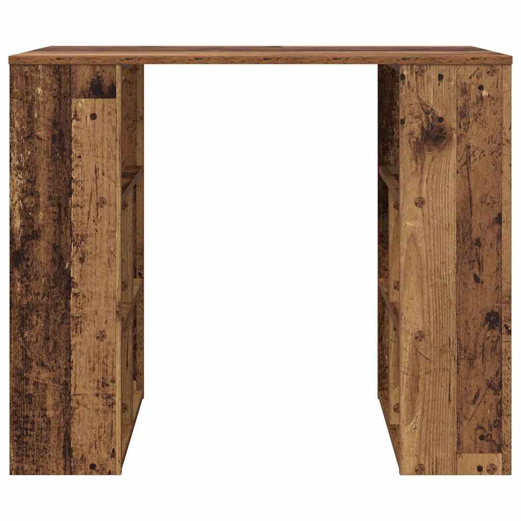 Vintage Wood Desk with Shelf 90 X 50 X 75 Cm Engineered Wood