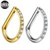 D Shape Ear Cartilage Piercing CZ 16G Nose Ring Hoop Septum Ring  Conch Helix Piercing