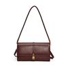 New High-end Retro Soft Leather Locomotive Bag, Women's Fashionable Underarm Baguette Bag