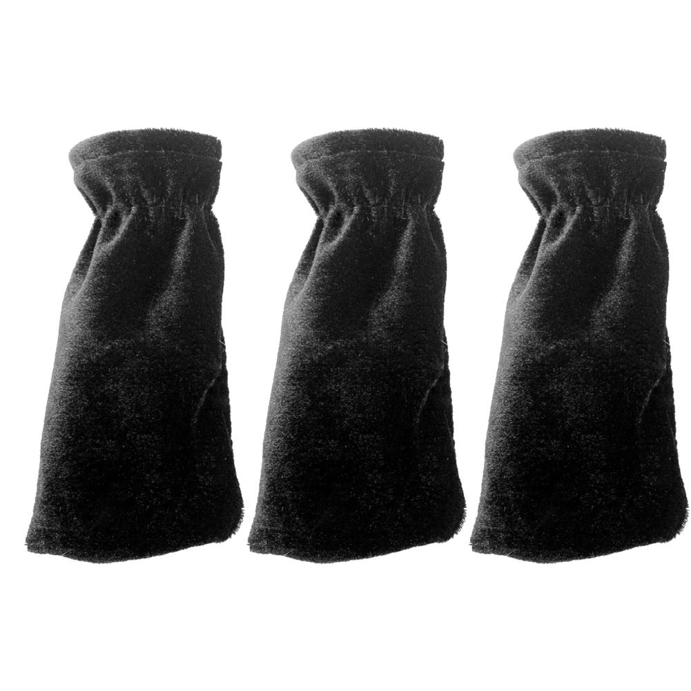 3Pcs Pleuche Piano Pedal Protective Cover Case Musical Instruments Accessories(Black)