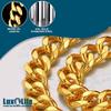 12mm Gold Cuban Link Dog Collar - Stainless Steel Chain Collar with O-Ring Lock for Small, Medium & Large Dogs - Adjustable Heavy Duty Pet Walking
