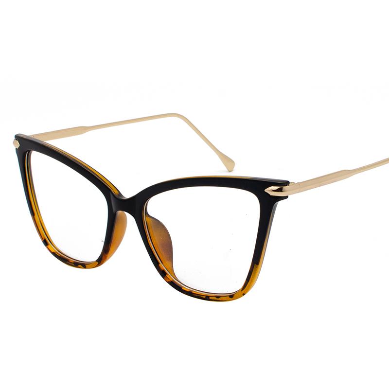 

0 -0.5 -0.75 To -6.0 Big Frame 1.56 Aspheric Prescription Eyeglasses With Cylinder Plastic Frame Cat Eye Short-Sight Spectacles 0
