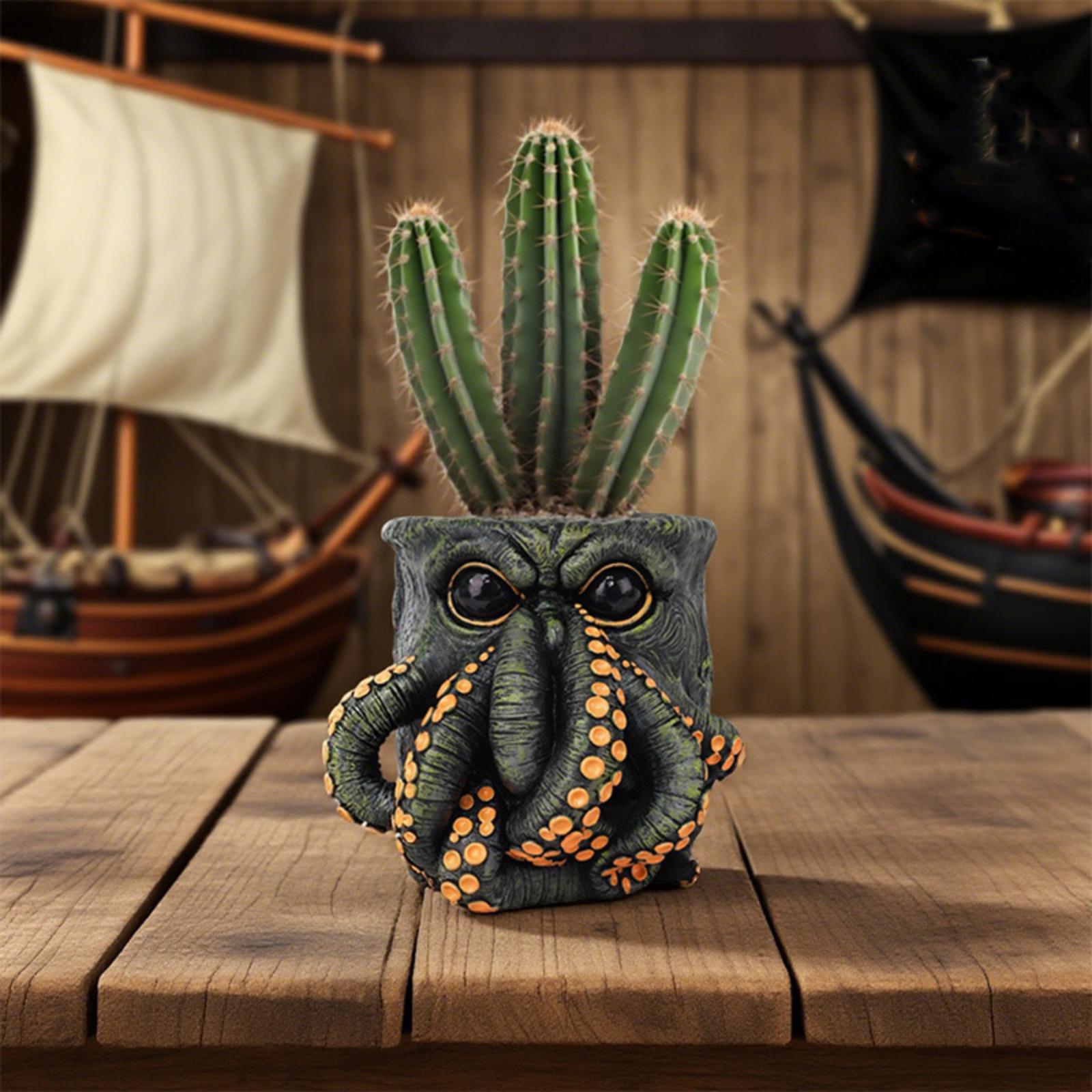 

Абстрактный цветочный горшок для лица в стиле Пикассо - Бруталистский плантатор со скульптурным искусством для домашнего декора и посадки One Size