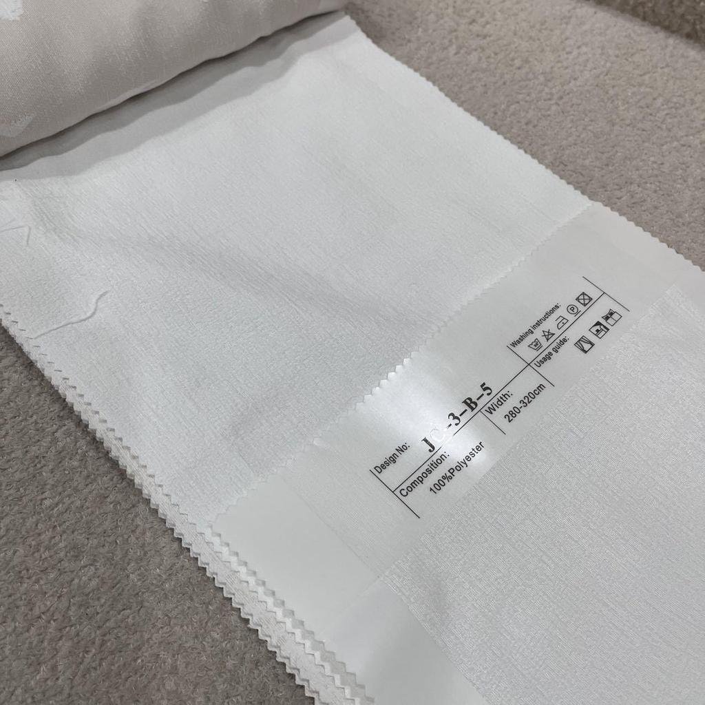 Cream Chenille Jacquard Wavy Sheer Curtains - High-End Translucent, Not See-Through, Ready-Made for Living Room, Korean Style