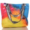 Strandtasche bunt mit Batikmuster und Reißverschluss