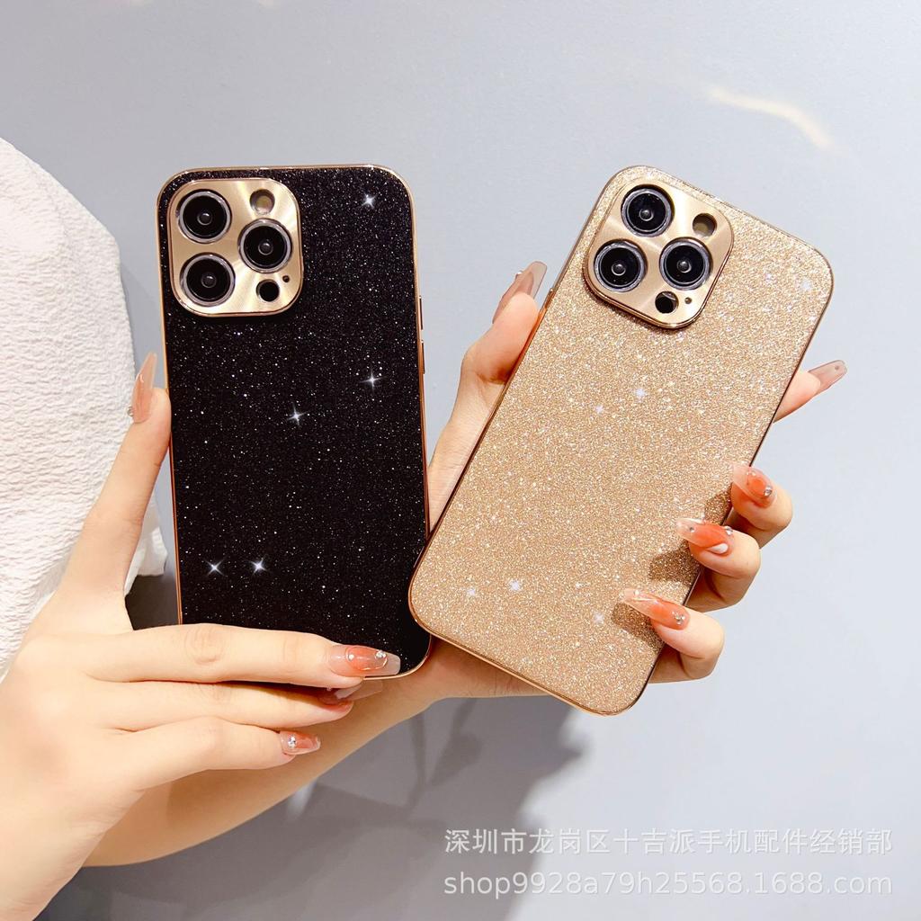 Applicable To iPhone17 Electroplated Star Diamond Glitter Mobile Phone Case Apple 16promax All Anti-drop 15 Coats